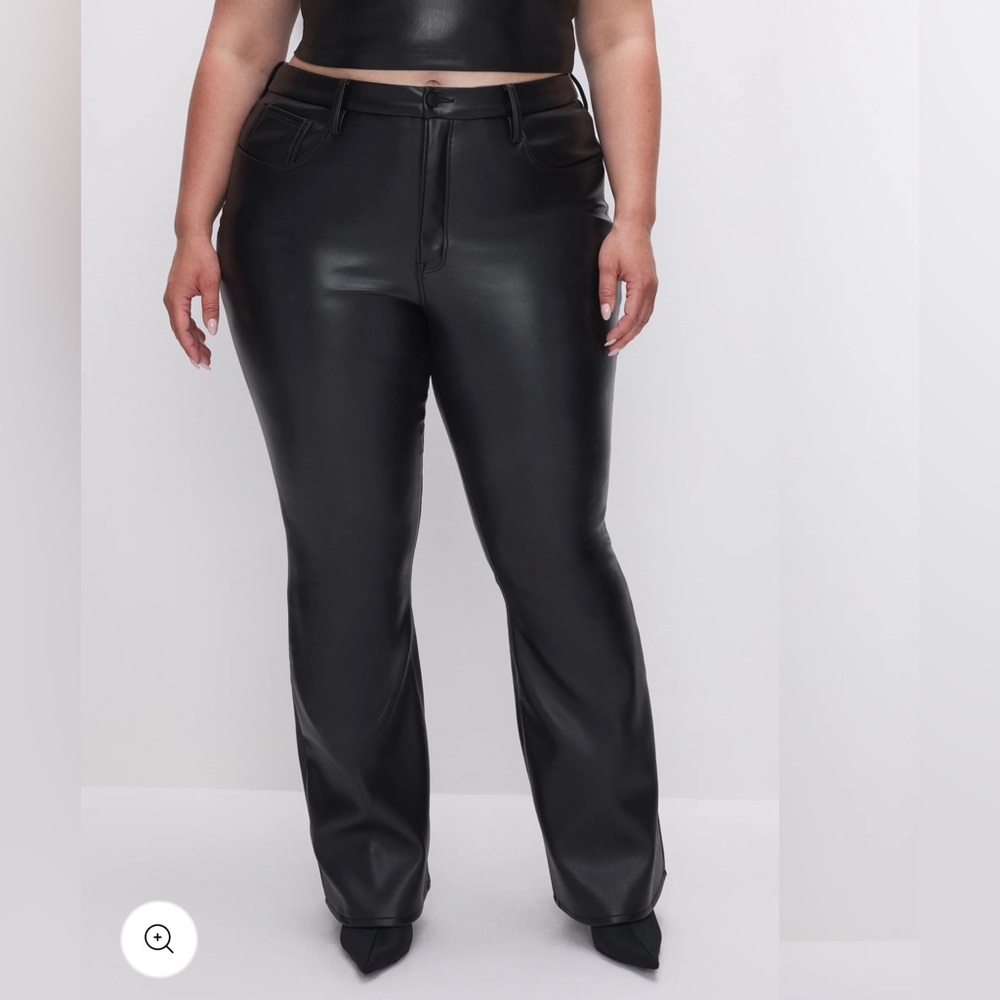 GOOD LEGS FLARE FAUX LEATHER PANTS
